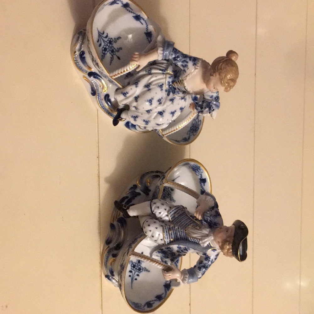 Pair of Meissen Porcelain Blue Onion Pattern